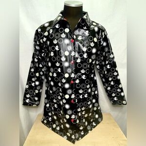 Disney Raincoat Jacket Black XL Mickey Mouse All Over Print